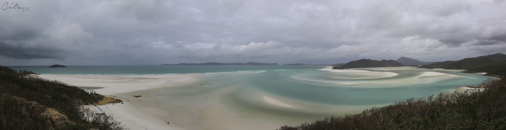Panorama complet - Hill Inlet (Whitehaven Beach)